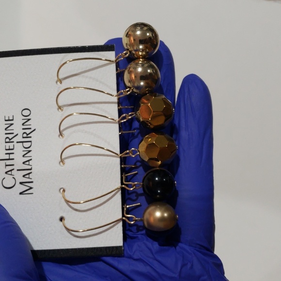 Catherine Malandrino Colorful Dangle Earrings - Set of 3 Women, Gold-Tone Hooks - Picture 7 of 8